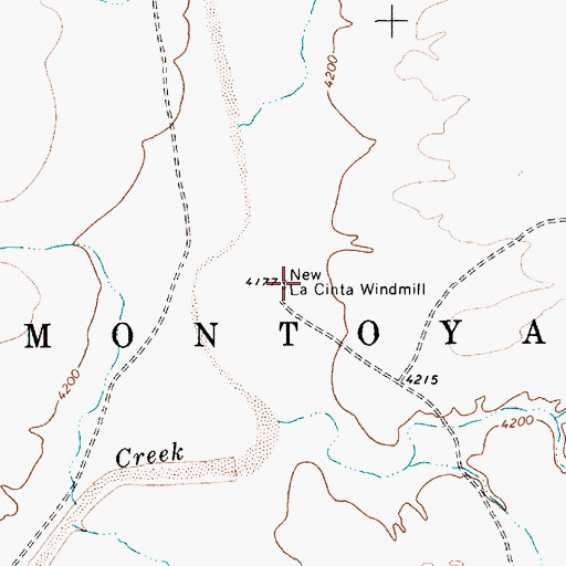 Topographic Map of New La Cinta Windmill, NM