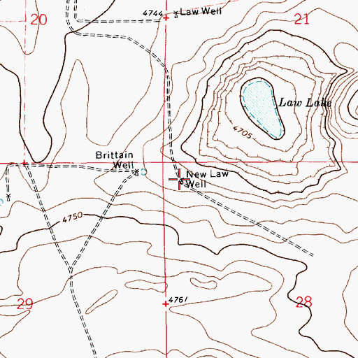 Topographic Map of New Law Well, NM