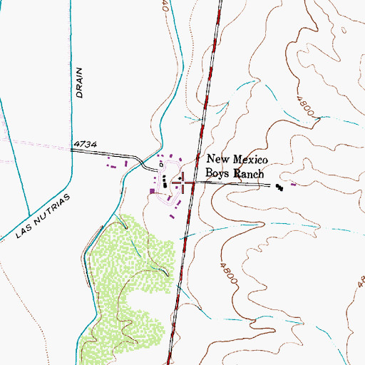 Topographic Map of New Mexico Boys Ranch, NM