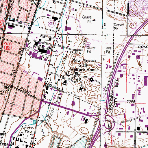 Topographic Map of New Mexico Girls Welfare Home, NM