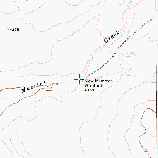 Topographic Map of New Muertos Windmill, NM