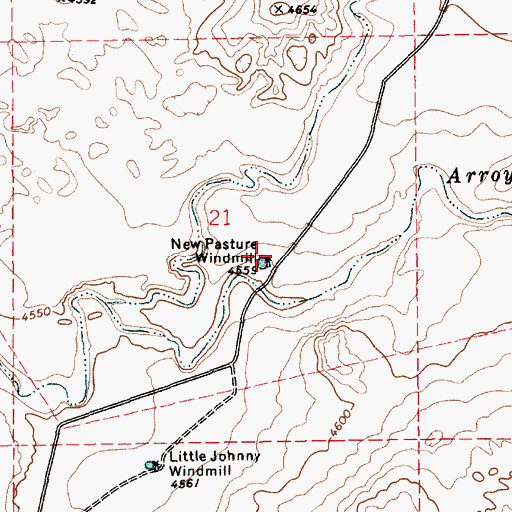 Topographic Map of New Pasture Windmill, NM
