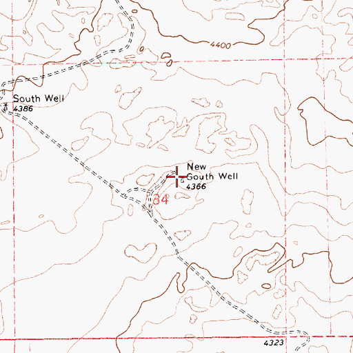 Topographic Map of New South Well, NM