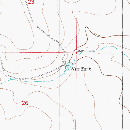 Topographic Map of New Tank, NM
