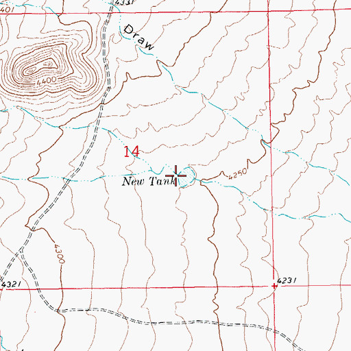 Topographic Map of New Tank, NM