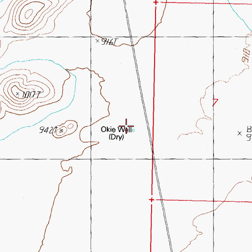 Topographic Map of Okie Well, AZ