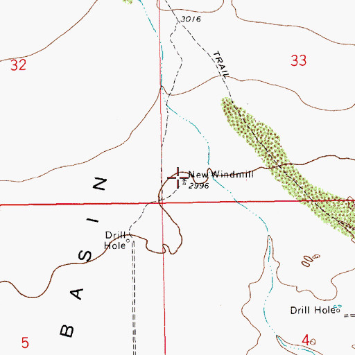 Topographic Map of New Windmill, NM