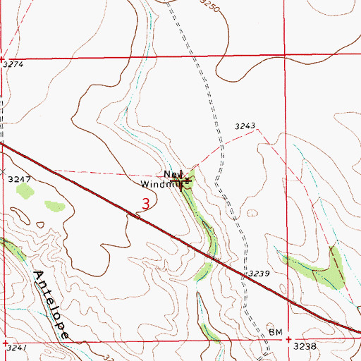 Topographic Map of New Windmill, NM