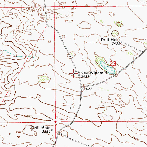 Topographic Map of New Windmill, NM