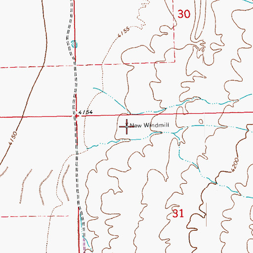 Topographic Map of New Windmill, NM
