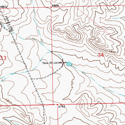 Topographic Map of New Windmill, NM