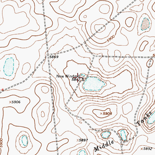 Topographic Map of New Windmill, NM