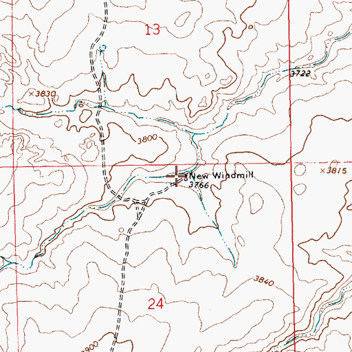 Topographic Map of New Windmill, NM