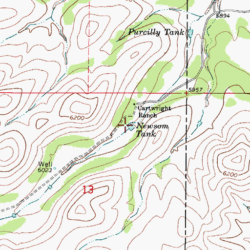 Topographic Map of Newsom Tank, NM
