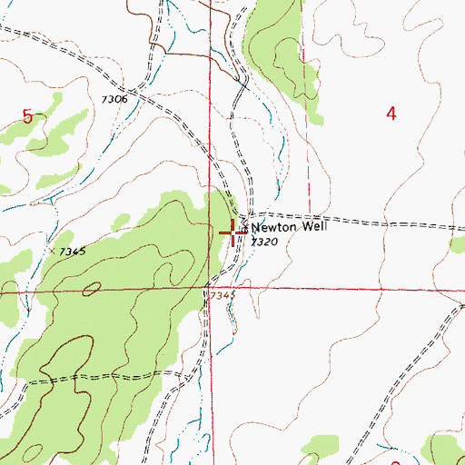 Topographic Map of Newton Well, NM