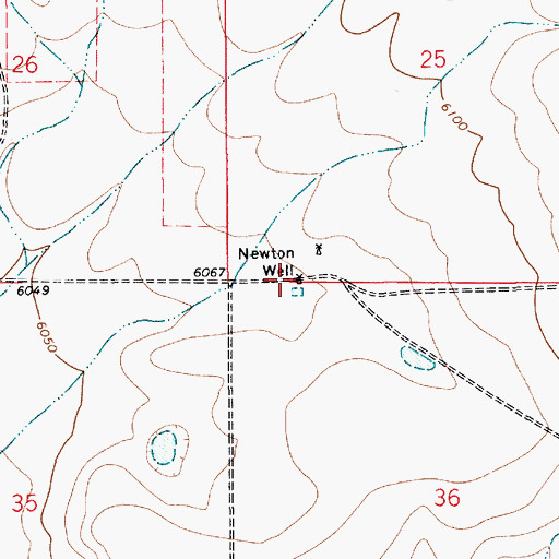 Topographic Map of Newton Well, NM