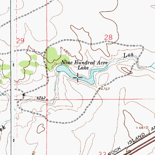 Topographic Map of Nine Hundred Acre Lake, NM