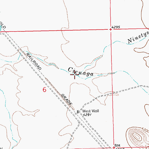 Topographic Map of Ninetysix Creek, NM