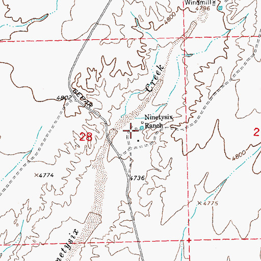 Topographic Map of Ninetysix Ranch, NM