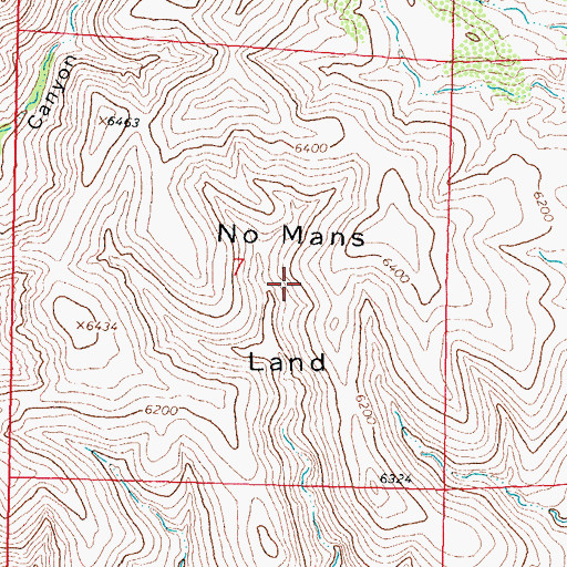 Topographic Map of No Mans Land, NM