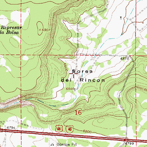 Topographic Map of Norea del Rincon, NM