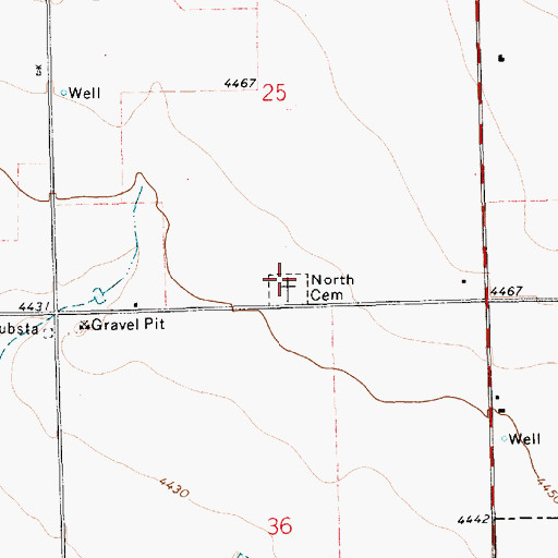 Topographic Map of North Cemetery, NM