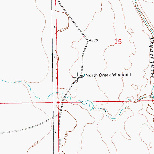 Topographic Map of North Creek Windmill, NM