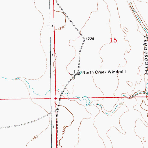 Topographic Map of North Creek Windmill, NM