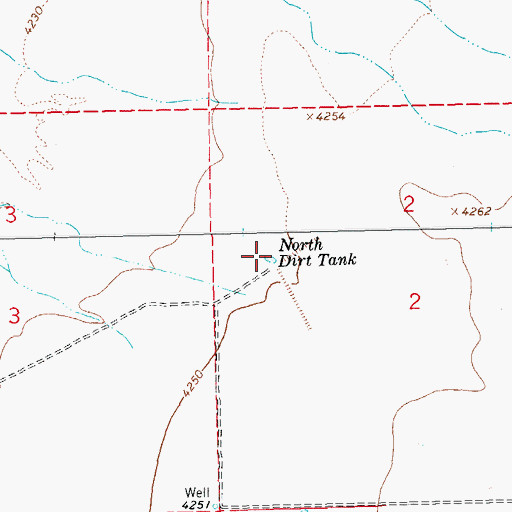 Topographic Map of North Dirt Tank, NM