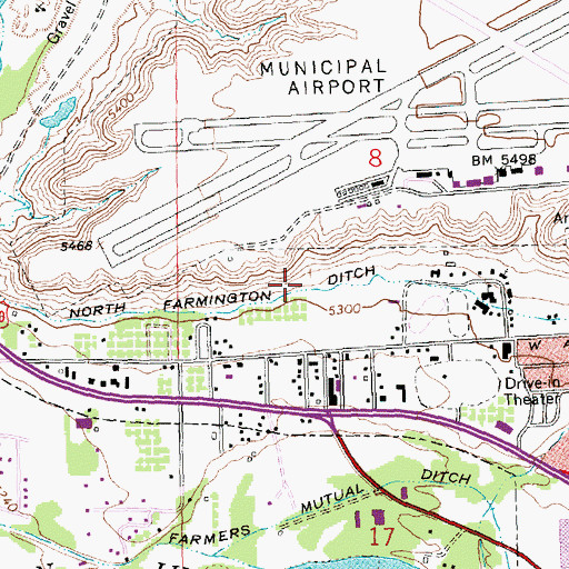 Topographic Map of North Farmington Ditch, NM