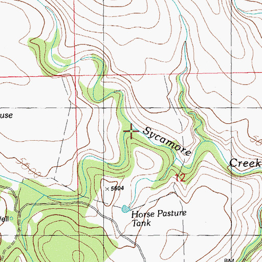 Topographic Map of North Fork Sycamore Creek, NM