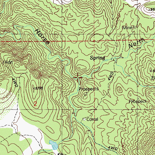 Topographic Map of North Fork Wild Horse Canyon, NM