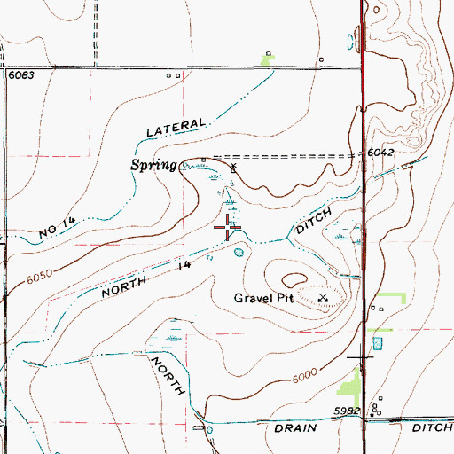 Topographic Map of North Fourteen Ditch, NM