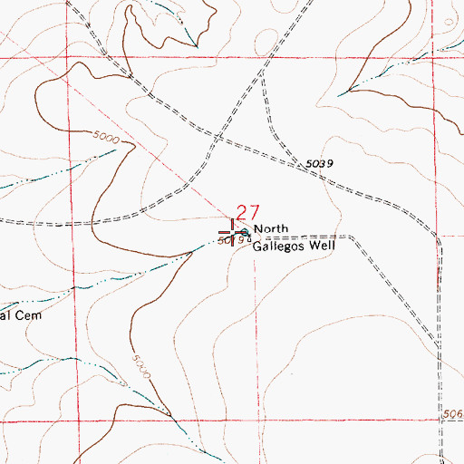 Topographic Map of North Gallegos Well, NM