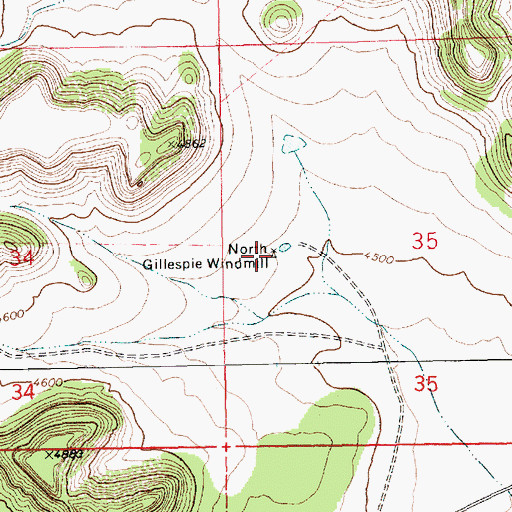Topographic Map of North Gillespie Windmill, NM