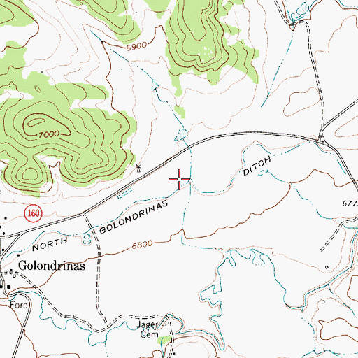 Topographic Map of North Golondrinas Ditch, NM