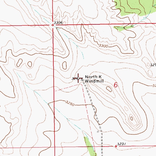 Topographic Map of North K Windmill, NM