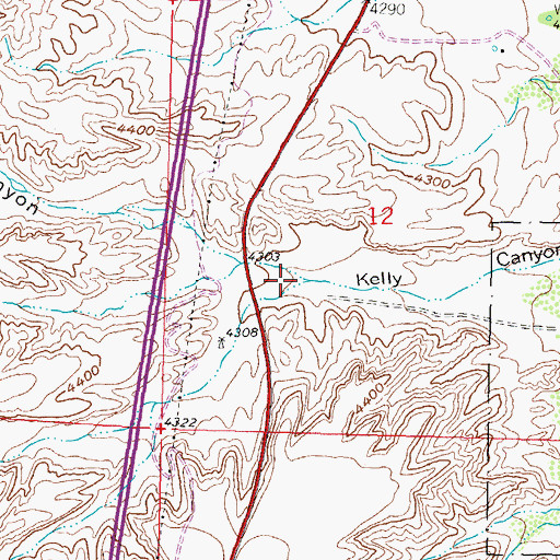Topographic Map of North Kelly Canyon, NM