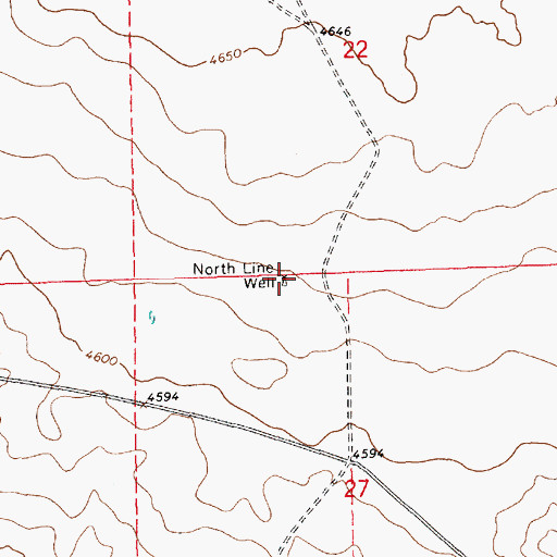 Topographic Map of North Line Well, NM
