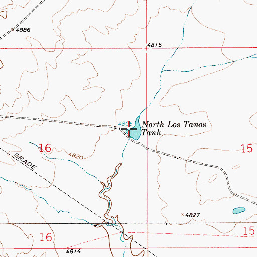 Topographic Map of North Los Tanos Tank, NM