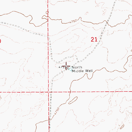Topographic Map of North Middle Well, NM