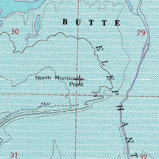 Topographic Map of North Monticello Point, NM