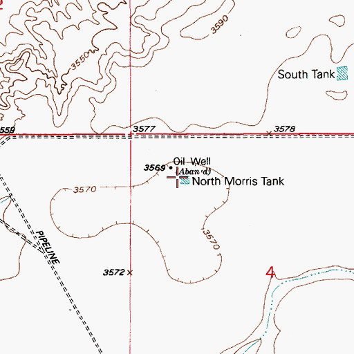 Topographic Map of North Morris Tank, NM