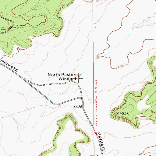 Topographic Map of North Pasture Windmill, NM