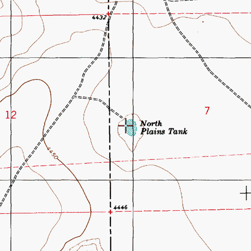 Topographic Map of North Plains Tank, NM