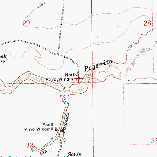 Topographic Map of North Privo Windmill, NM