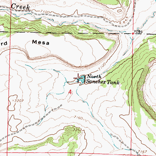 Topographic Map of North Sanchez Tank, NM