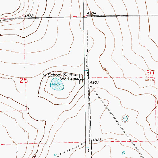 Topographic Map of North School Section Well, NM