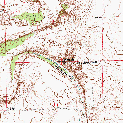 Topographic Map of North School Section Well, NM