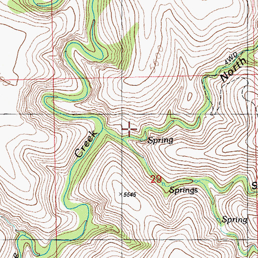 Topographic Map of North Spring Canyon, NM